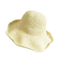 Summer straw hat for women Plain foldable beach straw hat